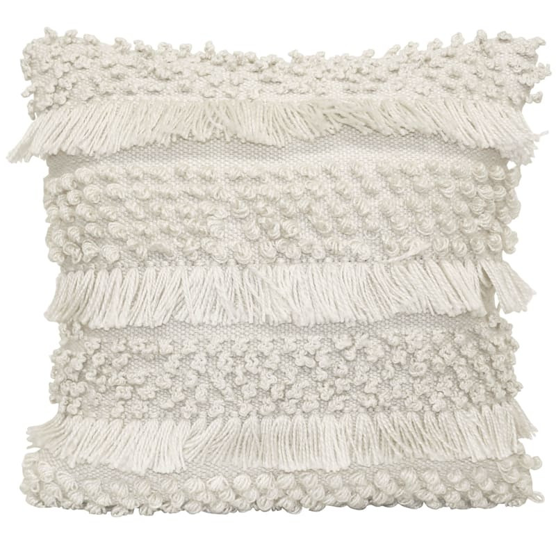 Ty Pennington White Knotted Outdoor Throw Pillow, 18" | At Home
