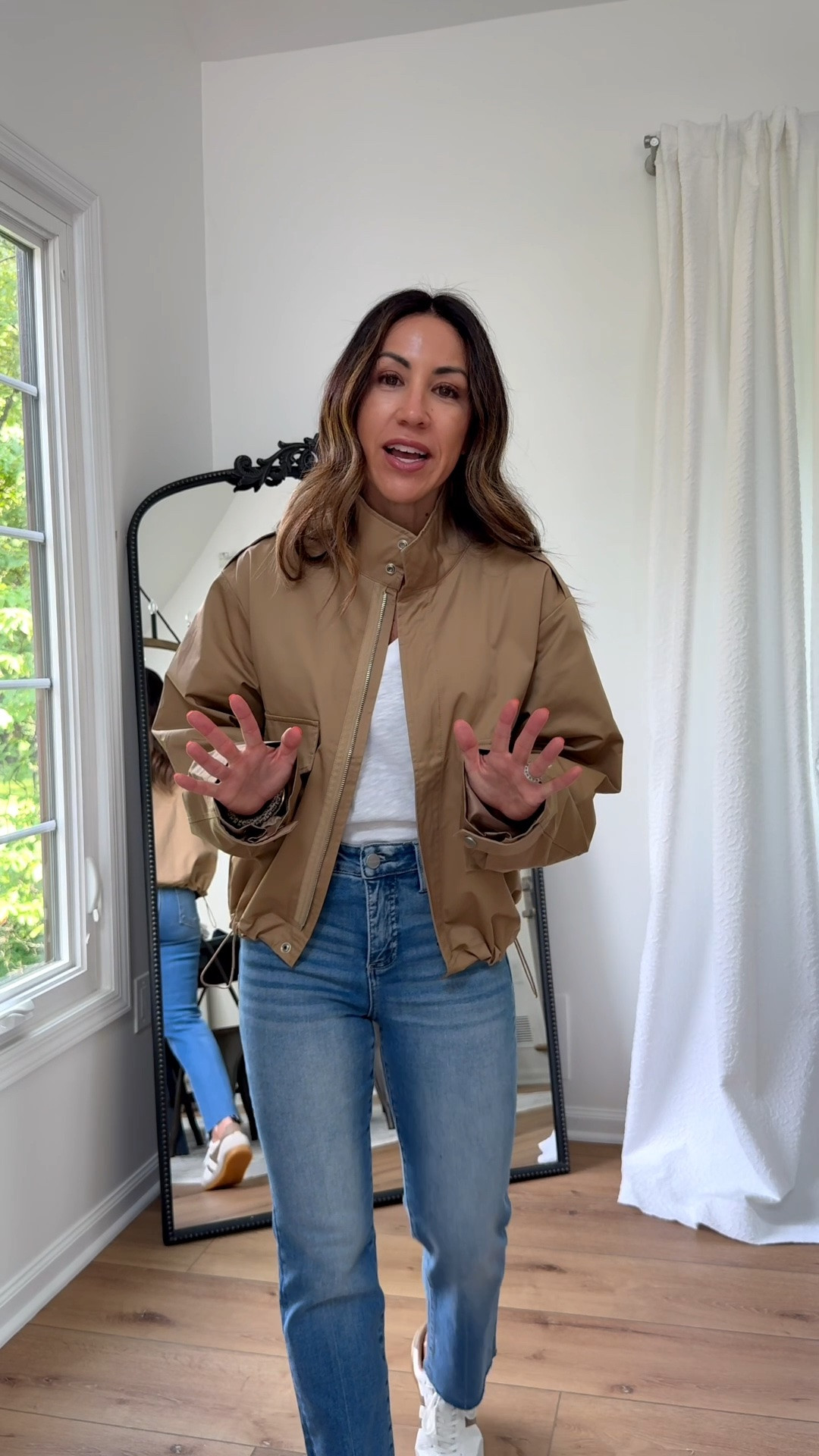 Small fall jacket. Jeans 25. I cut them.

#LTKOver40 #LTKPetite