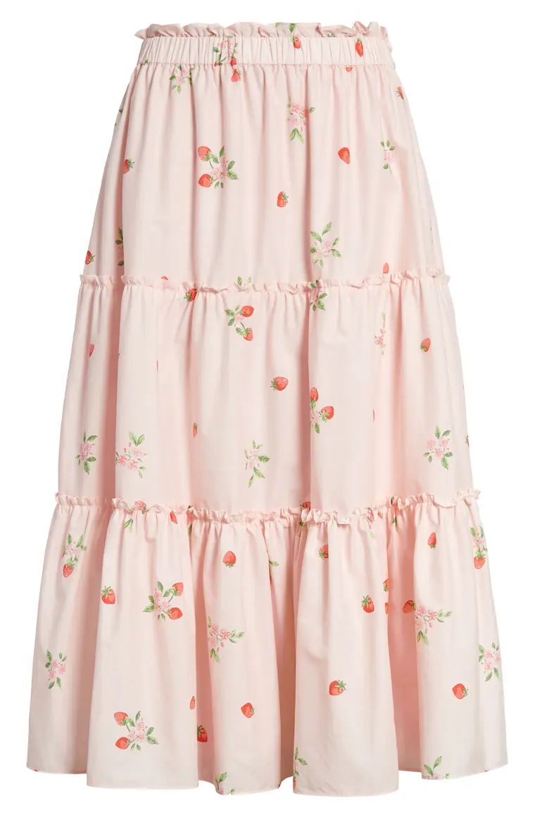 Strawberry Print Tiered Skirt | Nordstrom