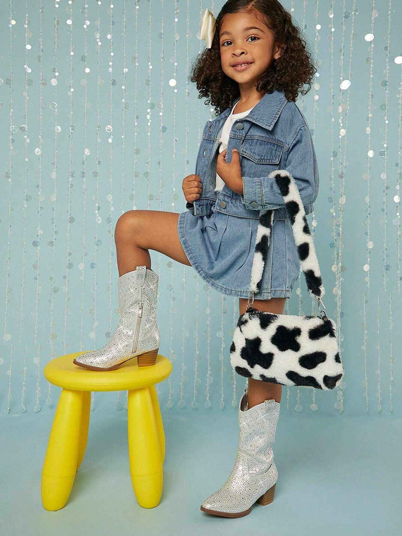 Girls Artificial Leather Mid-Calf Cowboy Boots | SHEIN