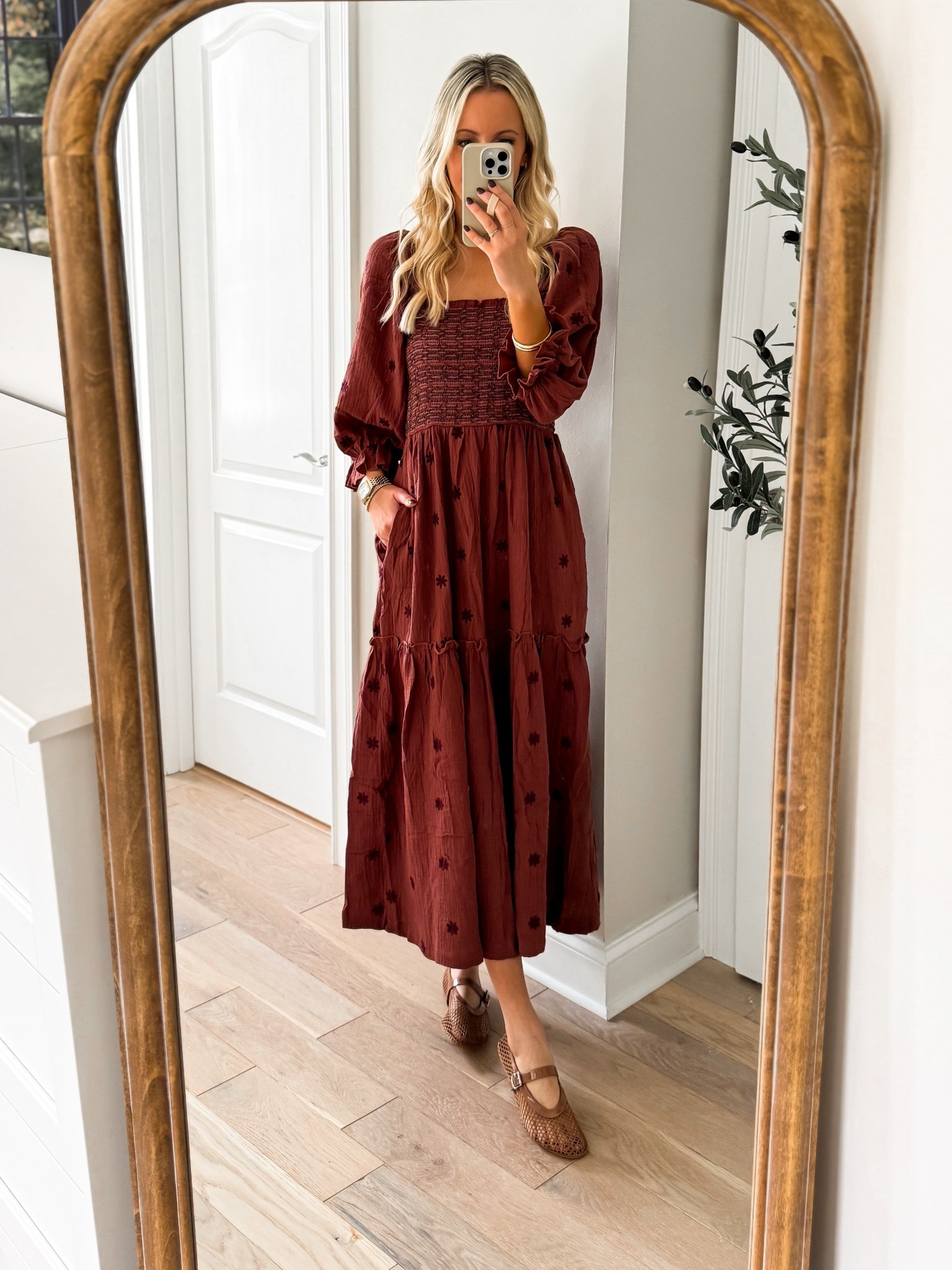 Family photo dress from Amazon! 🍂Love this Free People inspired dress with floral details! The smocking is so good and it has pockets! It’s so comfy, easy, and affordable! It is super cute with flats, too, which is what my photographer prefers me to wear during our photo session! I’m 5’7” for reference. I’m wearing the smallest size. 

Outfit ideas, Amazon style, Amazon fashion, Amazon finds, Amazon must haves, Amazon dress, Amazon favorites, Amazon outfit, Amazon try on, affordable outfit, affordable style, long sleeve dress, affordable fashion, fall ootd, look for less, Free People,  Anthropologie, Pinterest fashion, Pinterest outfit, Pinterest style, Pinterest inspo Pinterest aesthetic

#LTKFindsUnder50 #LTKStyleTip #LTKFindsUnder100