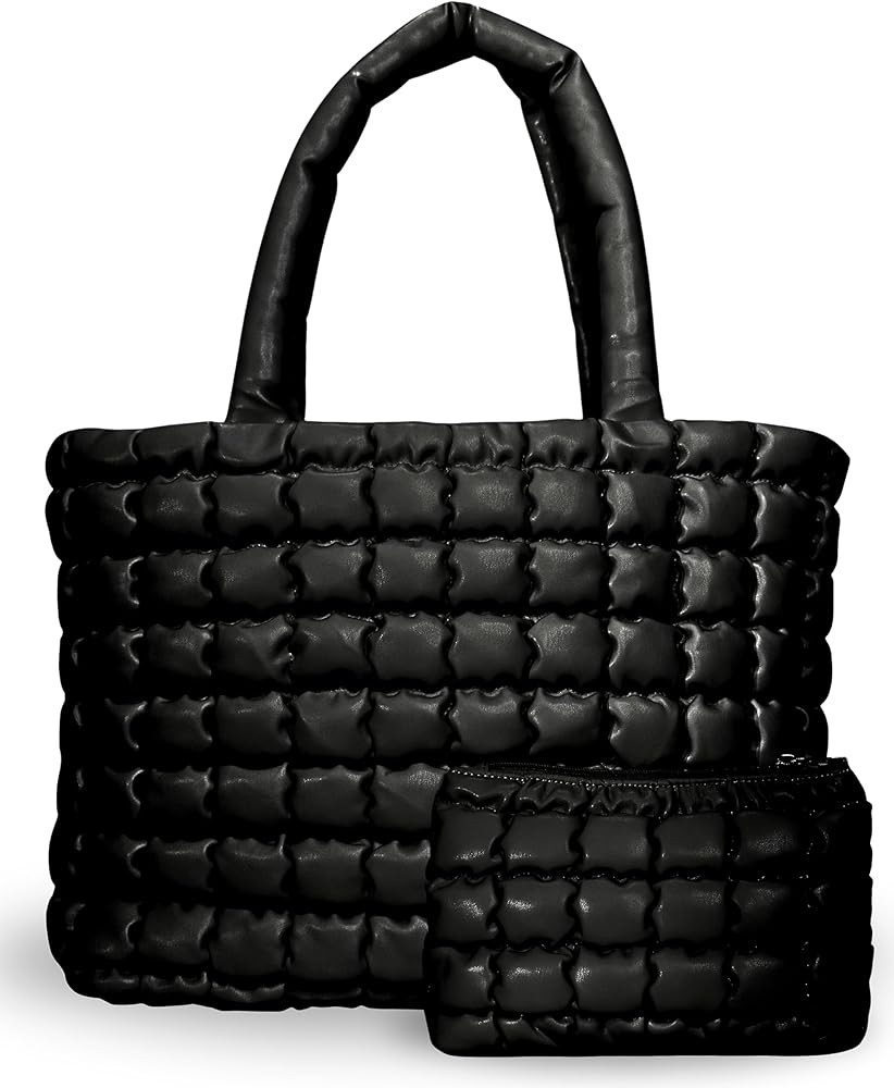 Citrusy Boutique The Cloud Tote Bag Set | Puffer Tote Bag with Insert Pouch | Quilted Tote Bag fo... | Amazon (US)