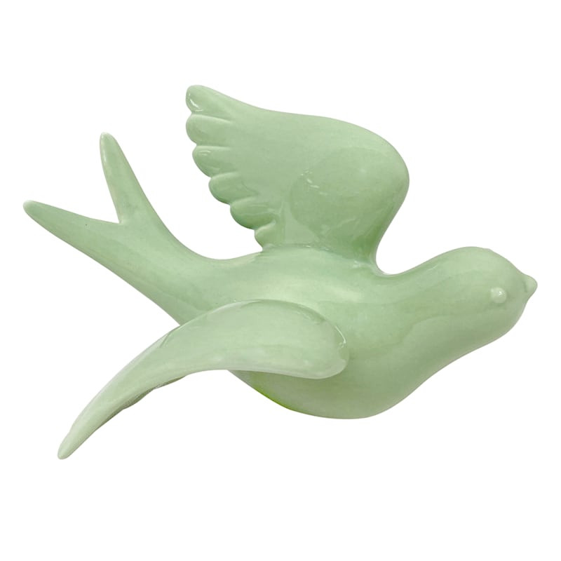 Green Ceramic Bird Figurine, 5" | At Home