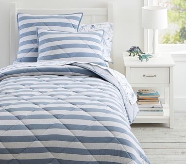 Reversible Jersey Stripe Fave Tee Quilt & Shams | Pottery Barn Kids