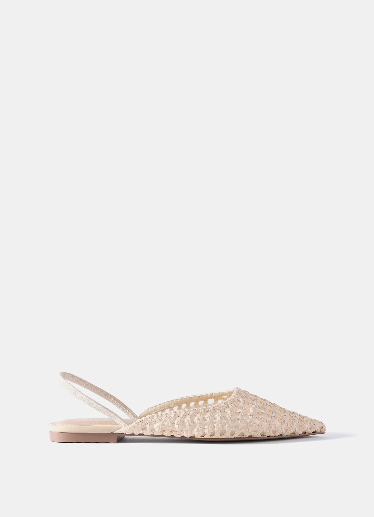 Grace Cream Woven Ballet Flats | Mint Velvet