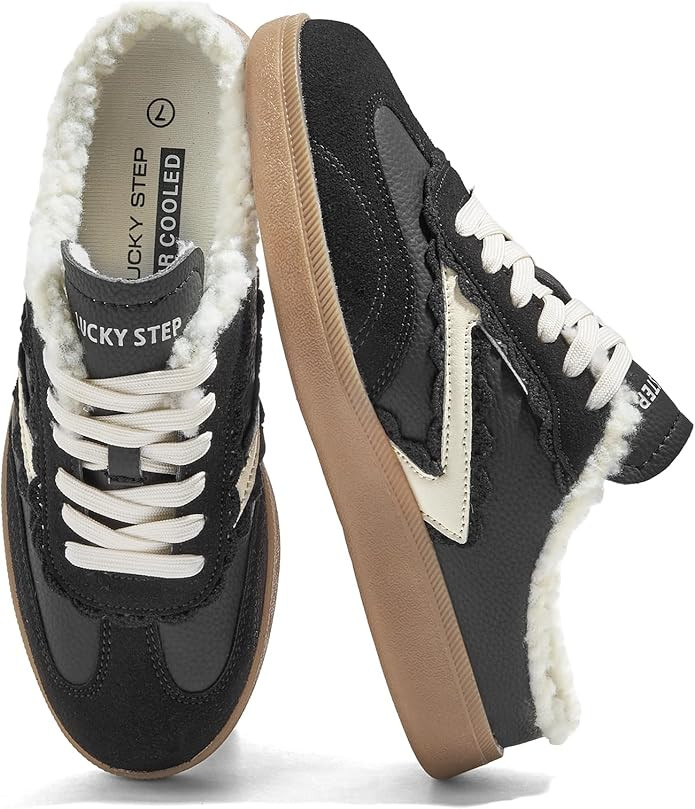 LUCKY STEP Women’s Mule Fashion Sneakers Slip On Backless Walking Shoes Winter Retro Comfy Casu... | Amazon (US)