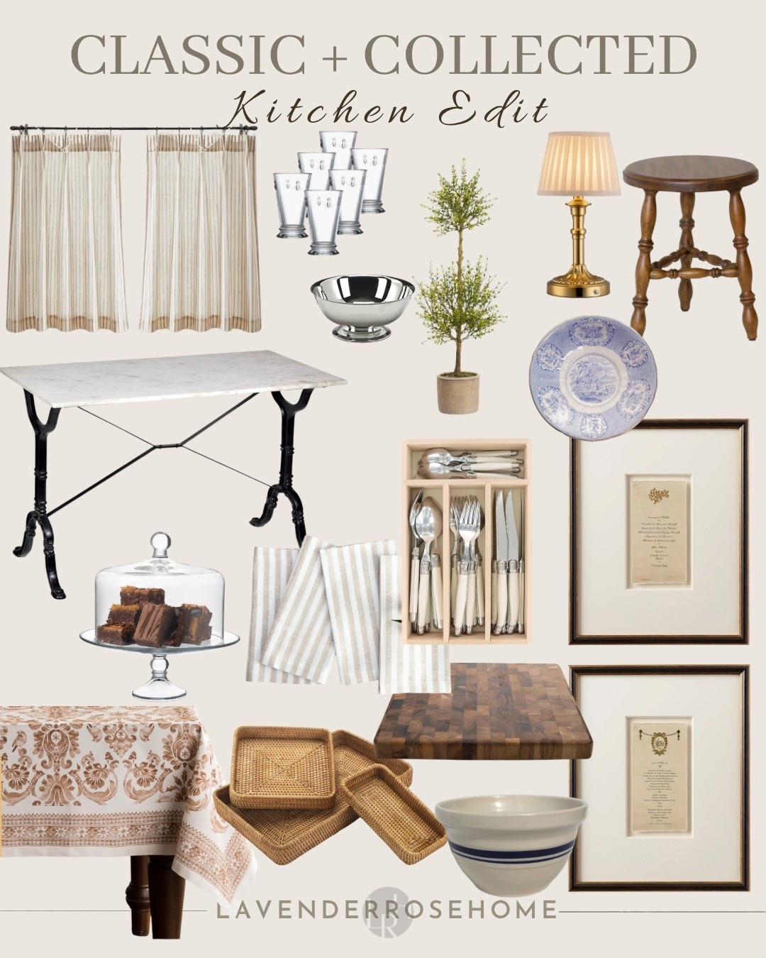 Get that collected Nancy Meyers movie inspired look in your kitchen with these classic pieces.

Wall Art. Classic Kitchen Essentials. Stool. Marble Island. Topiary. Dinnerware. Glassware. Flatware. Tabletop Decor. LavenderRoseHome

#LTKHome