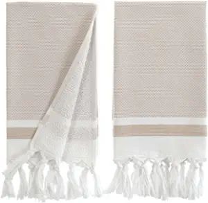 sea me at home Turkish Hand Towels for Bathroom, Kitchen Towels Decorative Set of 2, Luxury Turki... | Amazon (US)
