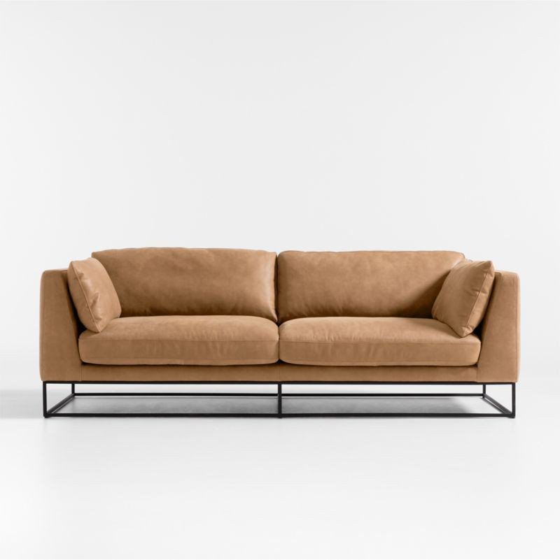 Delancey Leather Sofa 88" + Reviews | Crate & Barrel | Crate & Barrel