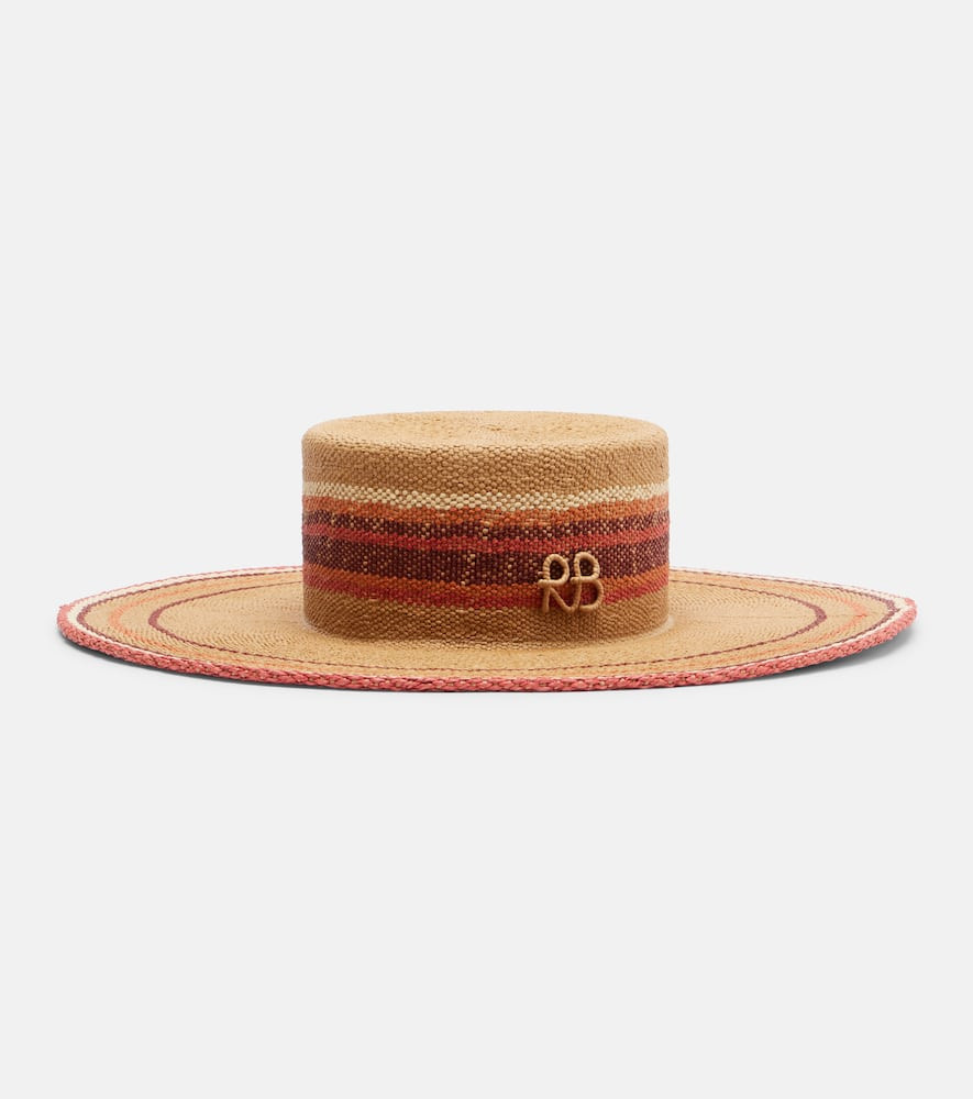 Ruslan Baginskiy Logo striped straw hat | Mytheresa (US/CA)