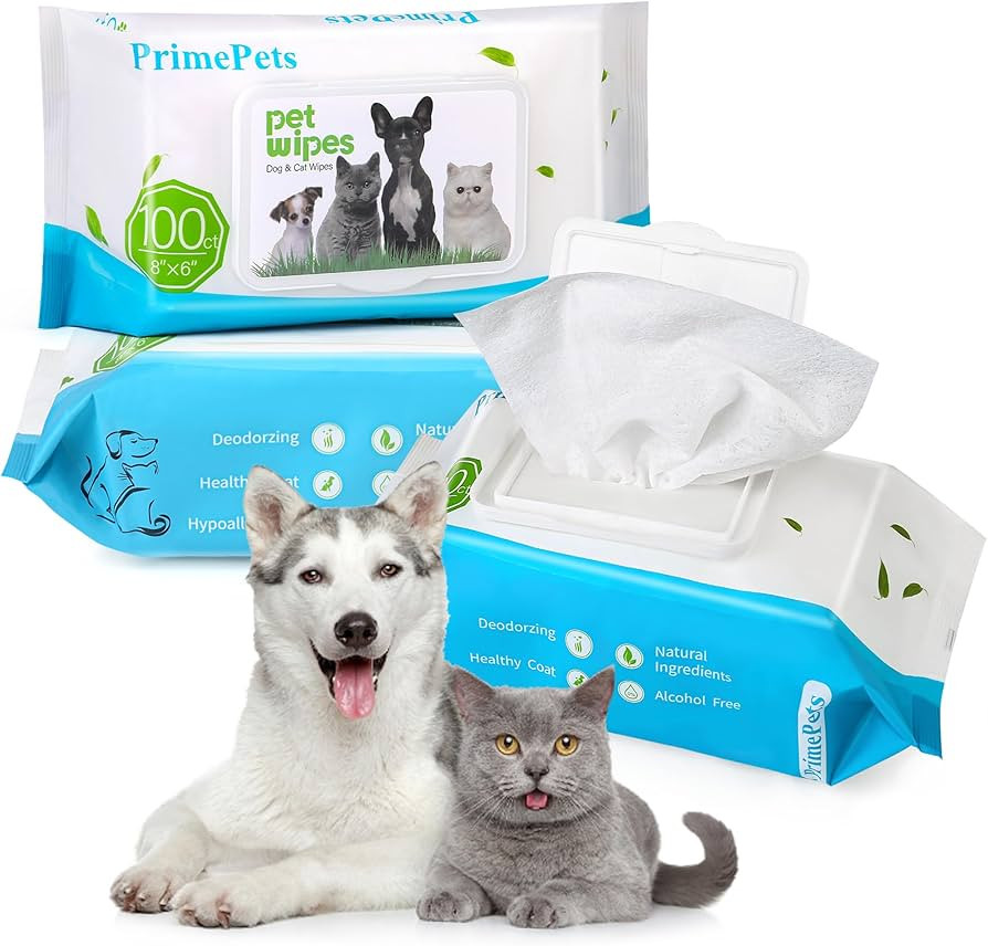 PrimePets Dog Wipes for Paws and Butt, 300 Count, 8" x 6" Pet Grooming Wipes for Dogs Cats Cleani... | Amazon (US)