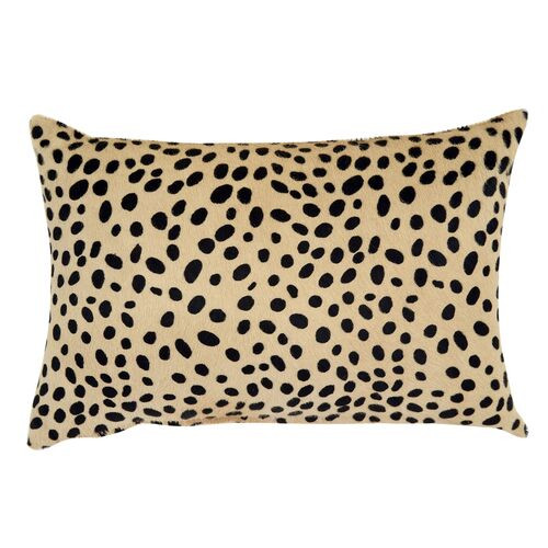 Cheetah Hide Lumbar Pillow, Beige/Black | One Kings Lane