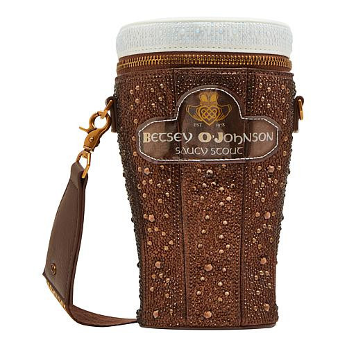 Betsey Johnson Saucy Stout Rhinestone Crossbody Bag - Brown | HSN