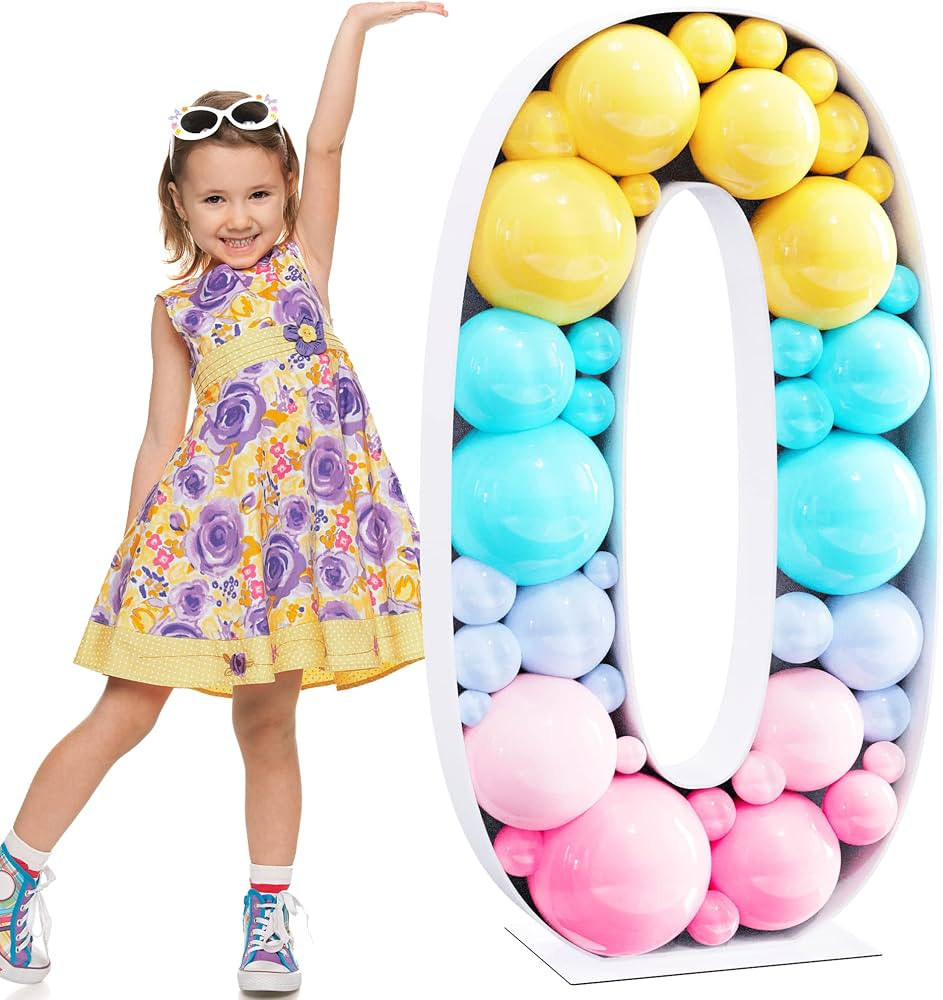 Xiomot 4FT Marquee Numbers Mosaic Large Numbers 0 Balloon Frame for Birthday Party Wedding Backdr... | Amazon (US)