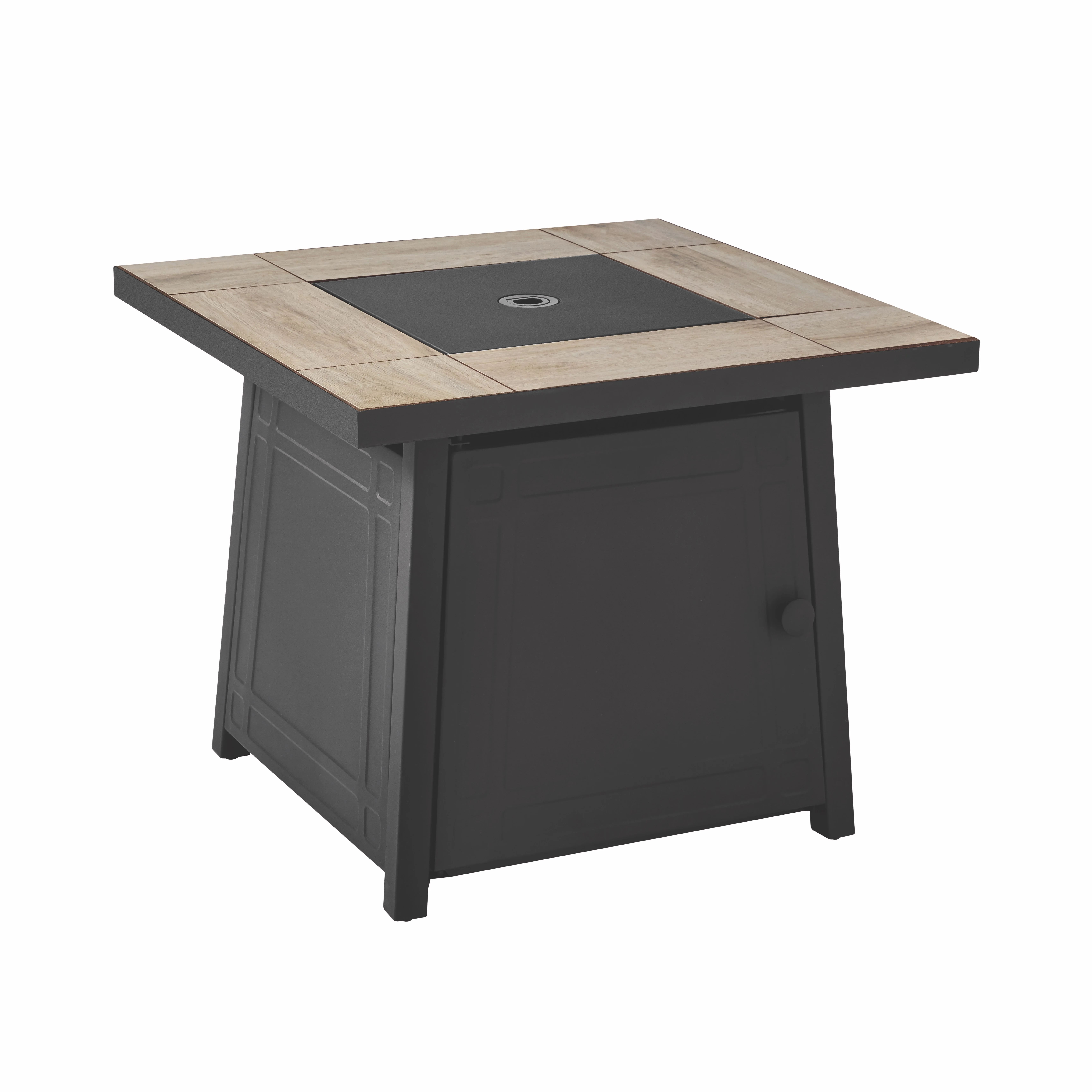 Mainstays 30" Square Ceramic Tiletop Outdoor Gas Fire Pit Table | Walmart (US)