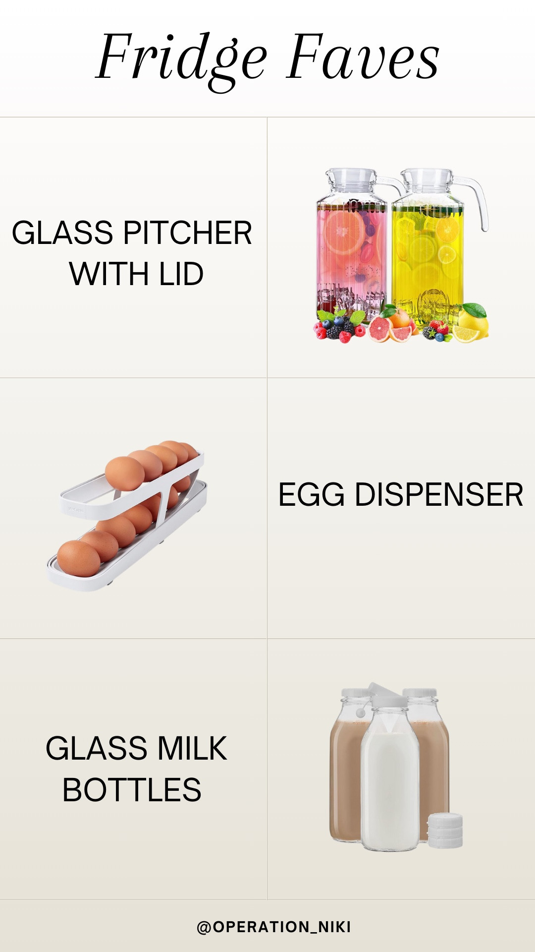Some of my kitchen favorites! ✨ An egg holder to keep things neat, liquid containers for easy storage, and pitchers that make serving a breeze. Simple, functional, and so satisfying to have everything organized! 

🤍 Follow for more @OPERATION_NIKI on IG, TikTok, & Facebook sahm, home essentials, mom hacks, organized home, mom must haves, cleaning tips, organization, bedroom clean, cleaning, organization, cleaning tools, mattress vacuum, house odors, house spray, christmas gifts, fall outfit inspo, holidays, cleaning, motivation, clean with me, cleaning tips, scrub daddy

#LTKFindsUnder50 #LTKHome #LTKFamily