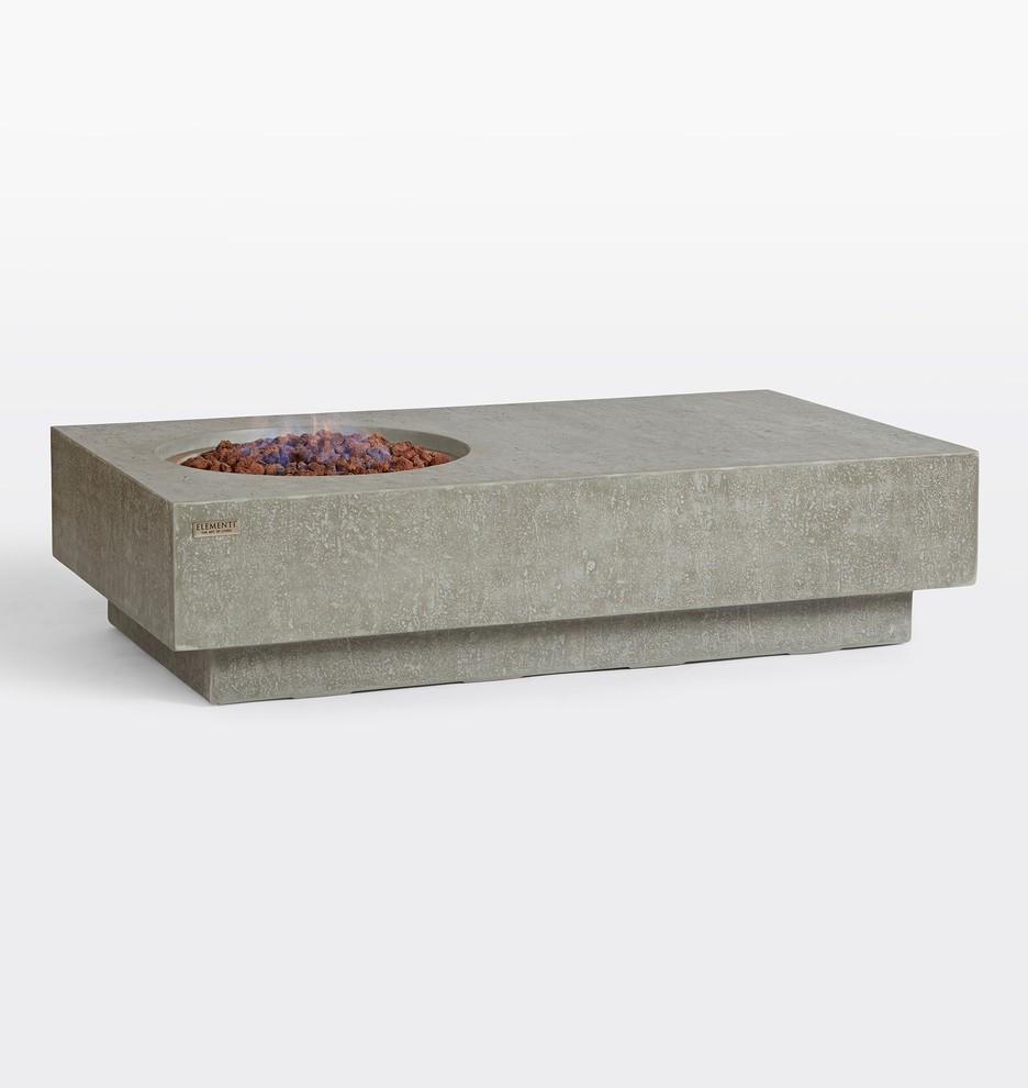 Gray Rectangular Saum Fire Table
 | Rejuvenation | Rejuvenation
