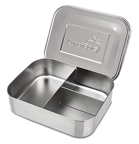 LunchBots Large Trio Stainless Steel Lunch Container -Three Section Design for Sandwich and Two Side | Amazon (US)