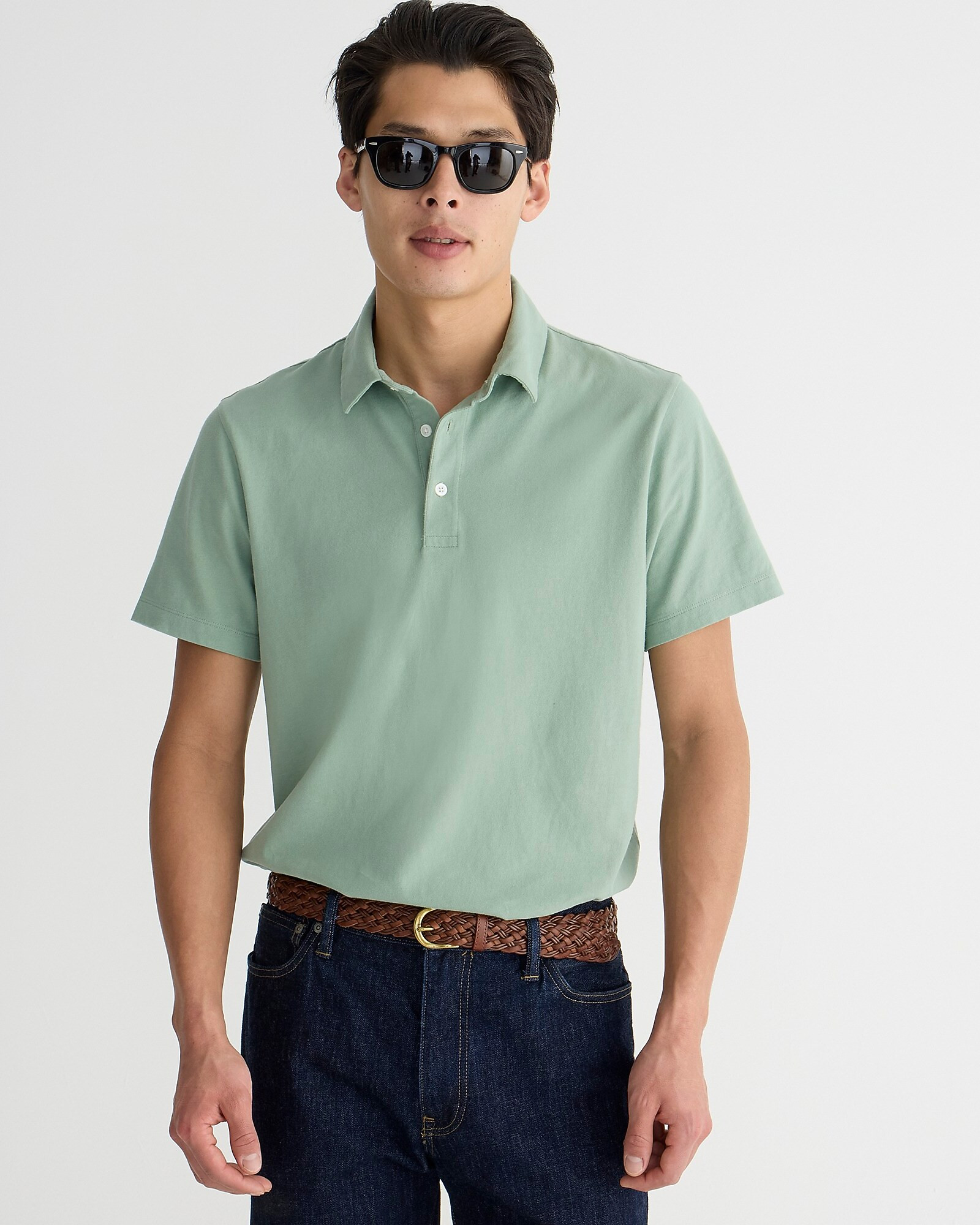 Sueded cotton polo shirt | J. Crew US