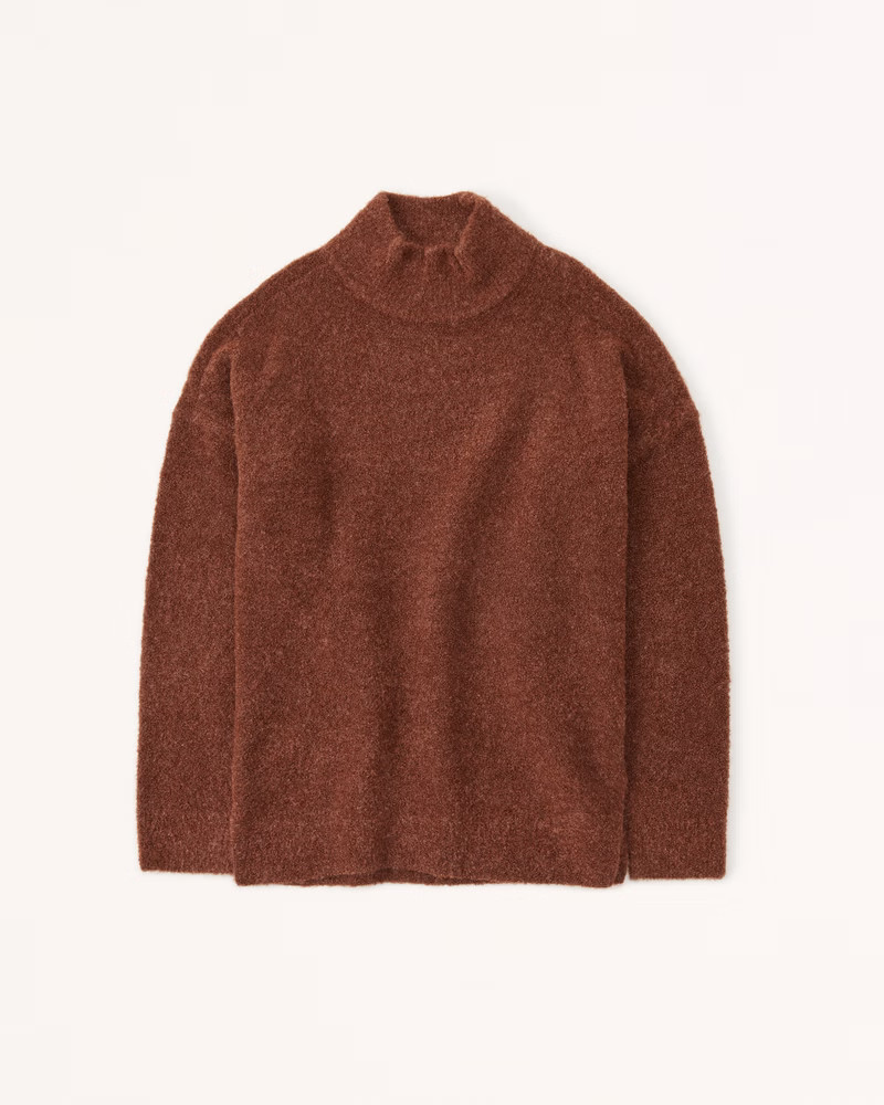 Women's Oversized Boucle Turtleneck | Women's Tops | Abercrombie.com | Abercrombie & Fitch (US)