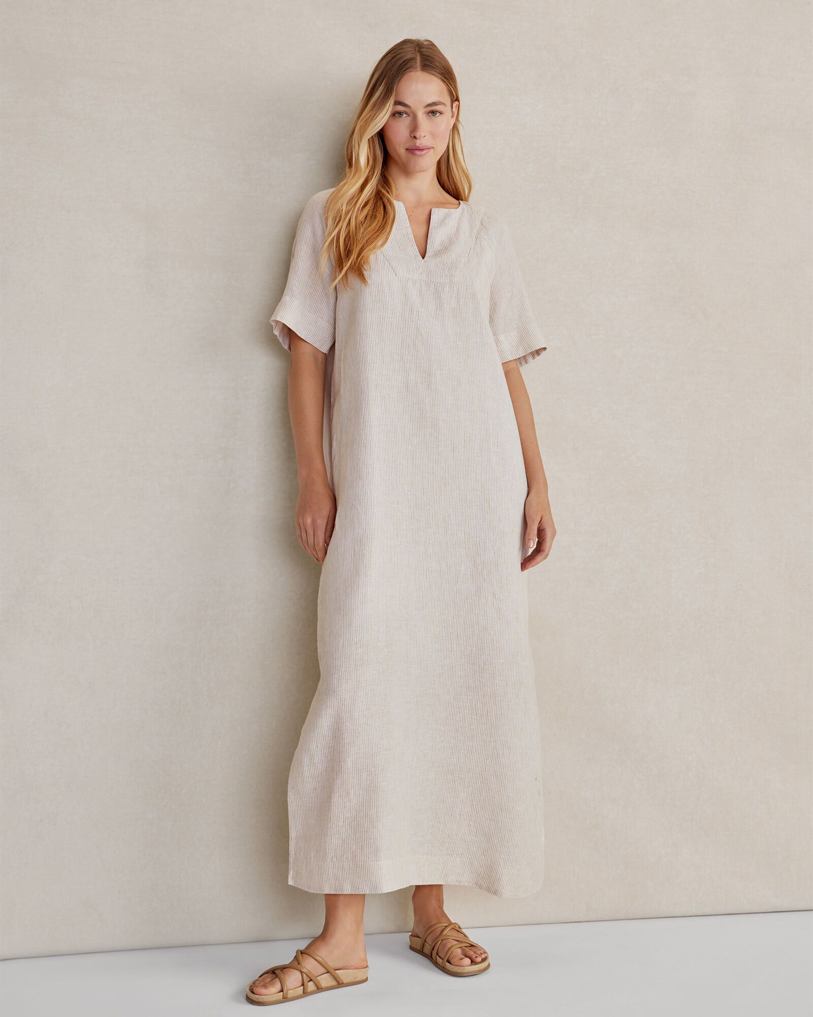Linen V-Neck Caftan Dress | Haven Well Within
