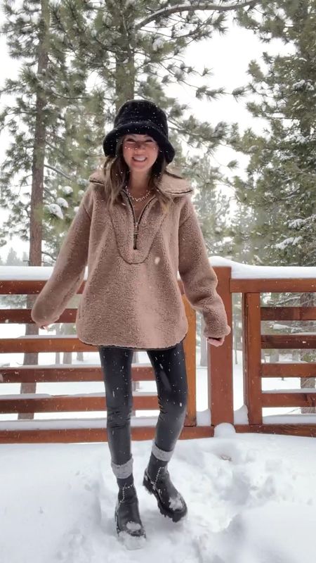 🎥 Day 19 of 20 OOTD Series: Snow bunny 🤍 Loving the snowfall in Mammoth ❄️ Reminds me of home in Colorado ☃️ These leggings have been my ride or die for years—fleece lined and so warm! Under $90, runs TTS  

Spring outfit, snow outfit, cozy outfit, Sherpa sweater, sweater, leggings, waterproof boots, fuzzy hat, winter outfit, cabin outfit, necklace, The Stylizt 

#LTKSeasonal #LTKshoecrush #LTKfindsunder100