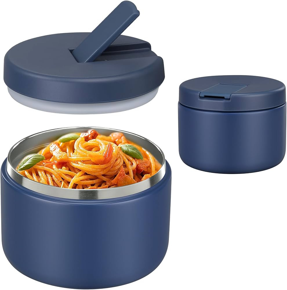 12oz Insulated Vacuum Food Jar with Buckle Lid Wide Mouth Soup Thermo for Hot Food Kids Leakproof... | Amazon (US)