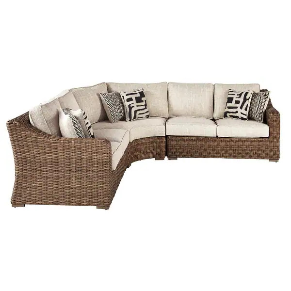 Beachcroft Beige 3-piece Outdoor Sectional | Bed Bath & Beyond