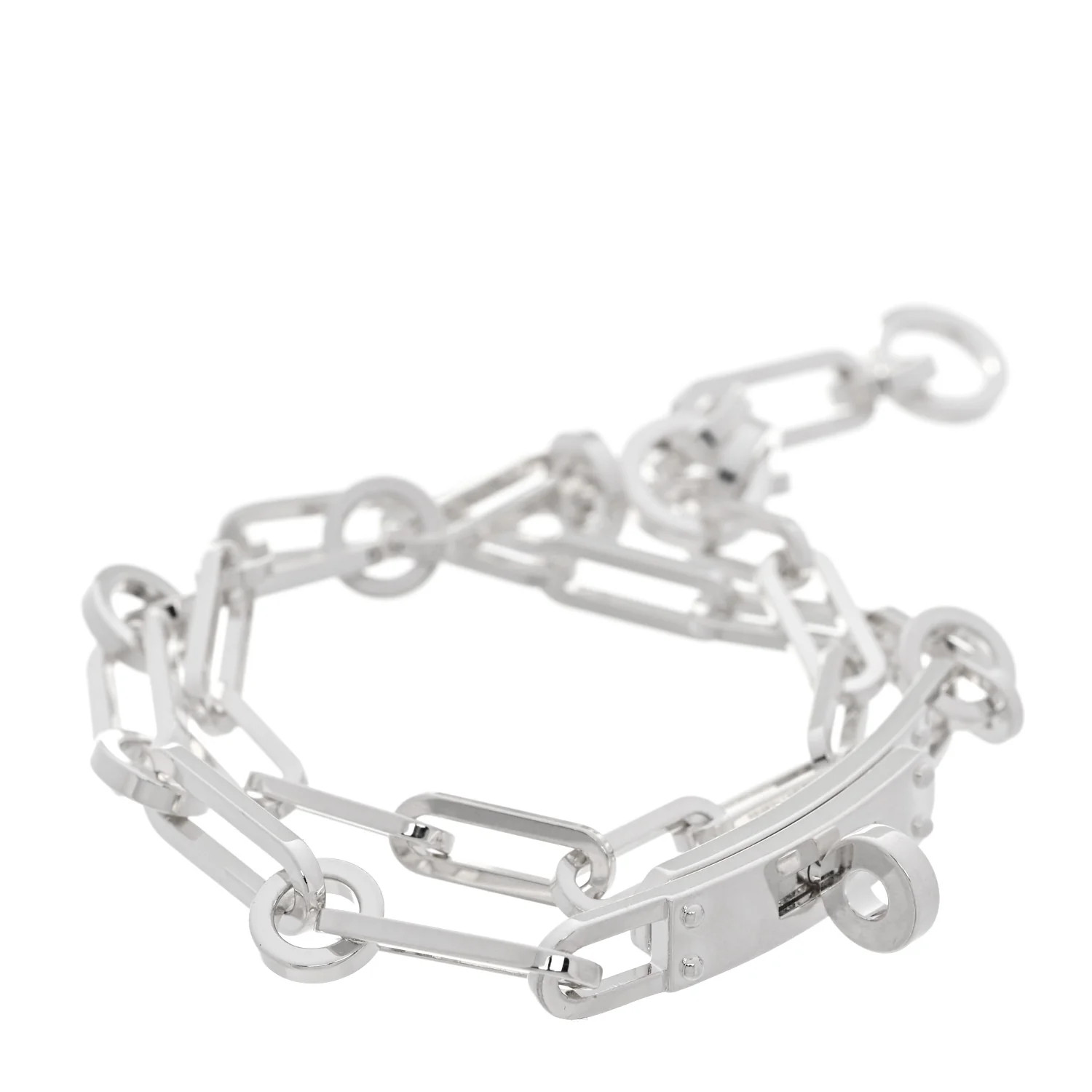 Sterling Silver Kelly Double Chaine Bracelet | FASHIONPHILE (US)