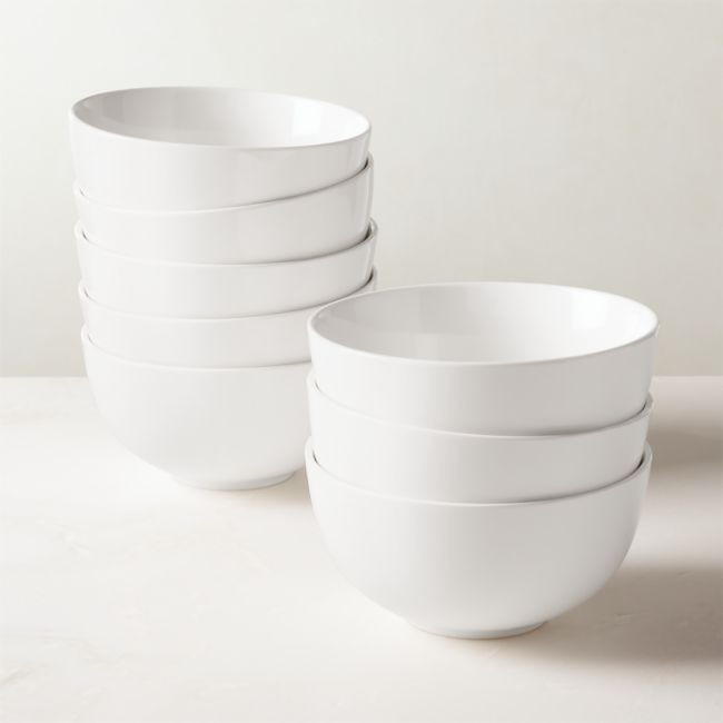 Contact White Soup Bowls Set of 8 | CB2