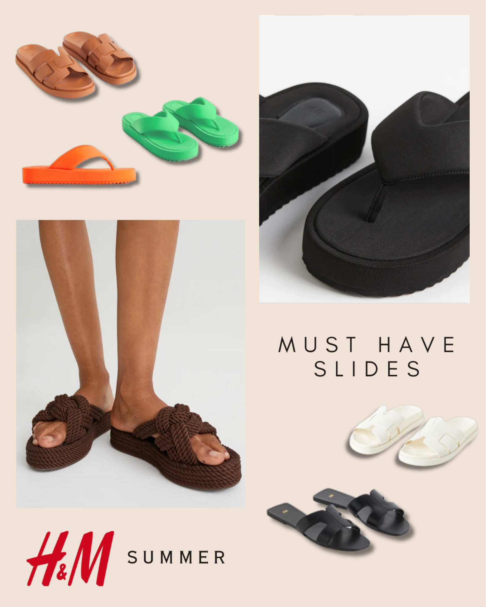 H&M must have slides for this spring/summer 🧡

Outfit inspiration, open shoes, sandals, slides, cord slippers, platform slippers, Hermes sandal dupe, Netherlands. 

#LTKSeasonal #LTKshoecrush #LTKeurope