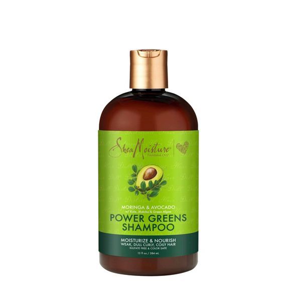 SheaMoisture Power Greens Sulfate Free Shampoo for Curly Hair Moringa and Avocado - 13 fl oz | Target