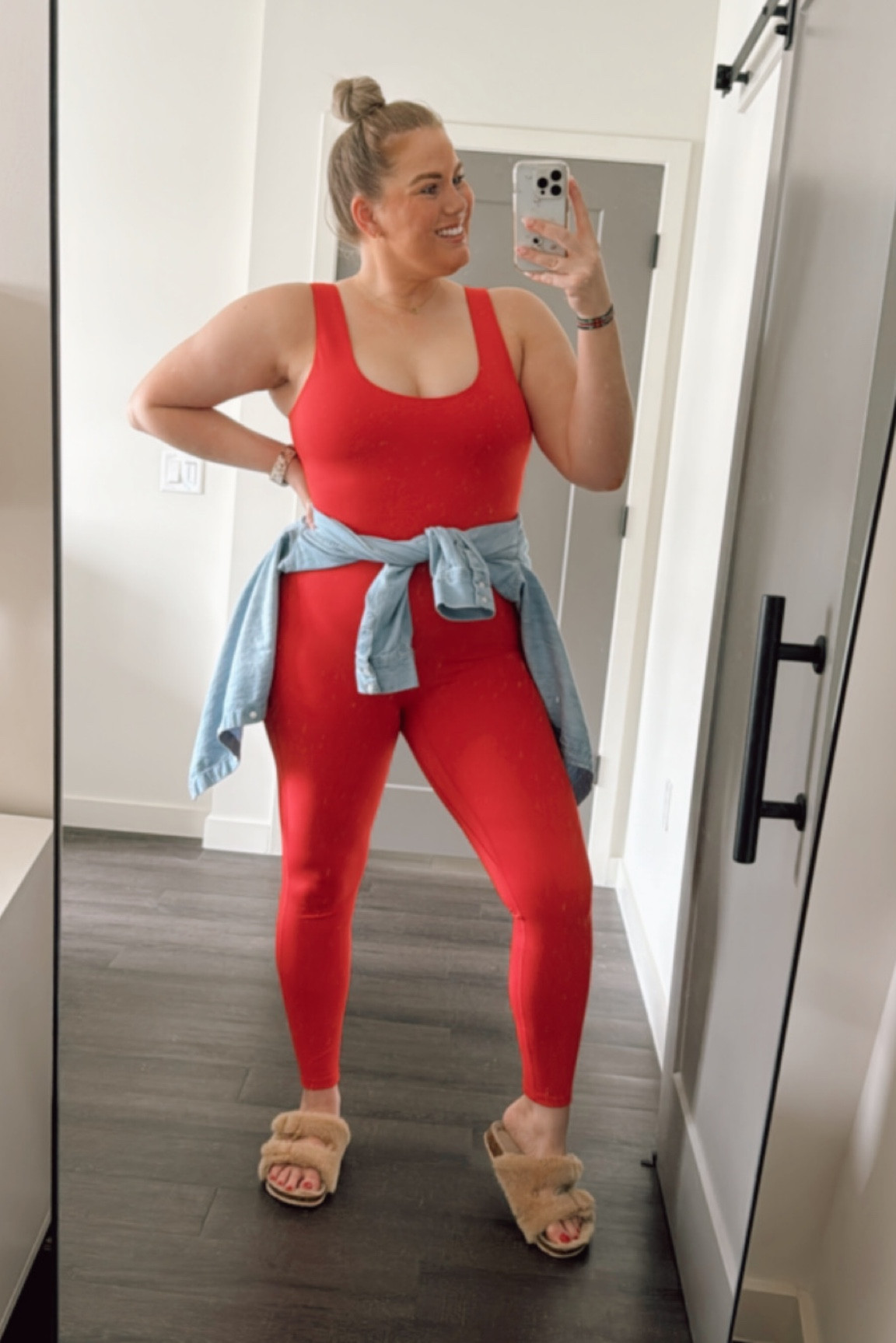 I have been loving these Athleisure bodysuit/jumpsuit/onesies lately! 
This one is only $35 and is such soft, buttery fabric! I’m wearing an XL 


#LTKfindsunder50 #LTKmidsize #LTKfitness