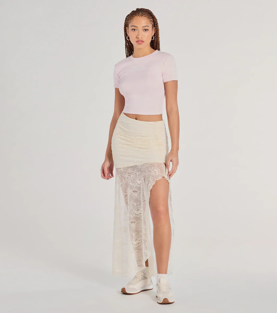 Boho Beauty High Slit Lace Maxi Skirt | Windsor Stores