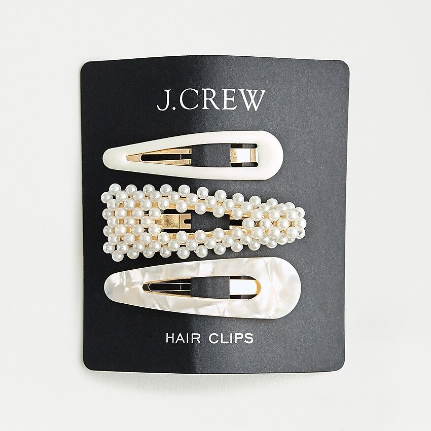 Pearl hair clip three-pack | J.Crew US