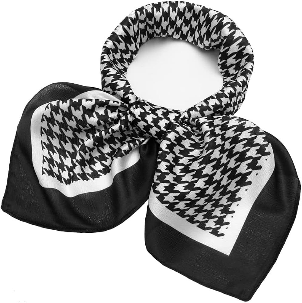 Silk Like Scarf Square Handkerchief Satin Ribbon Neck Scarfs for Women 21"x 21" | Amazon (US)