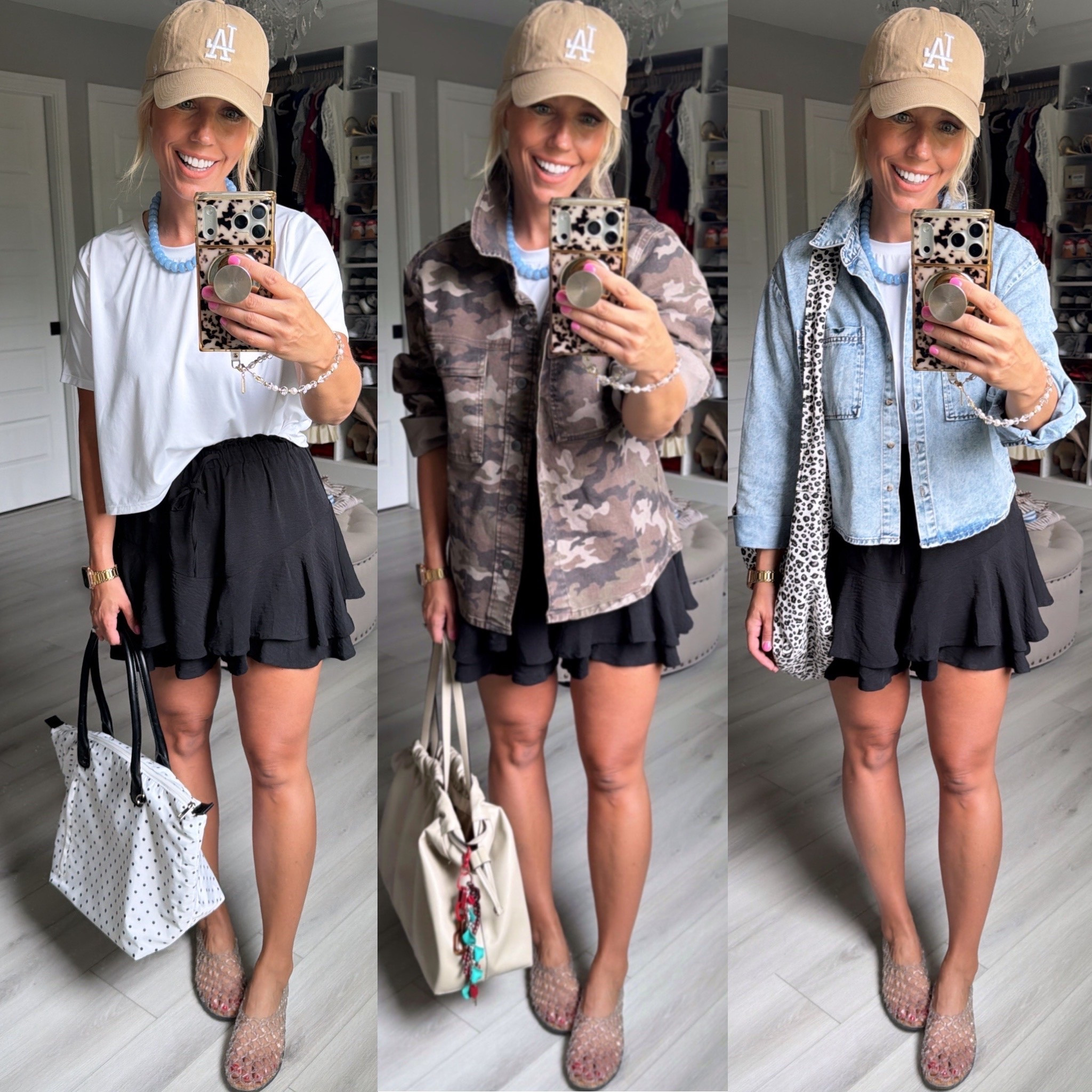 These shorts and tee on repeats!!! Just add layers!!!
⬇️⬇️⬇️
Tee and denim button down medium
Shorts small
Camo jacket small

#LTKootd #LTKmomlife #LTKSaleAlert