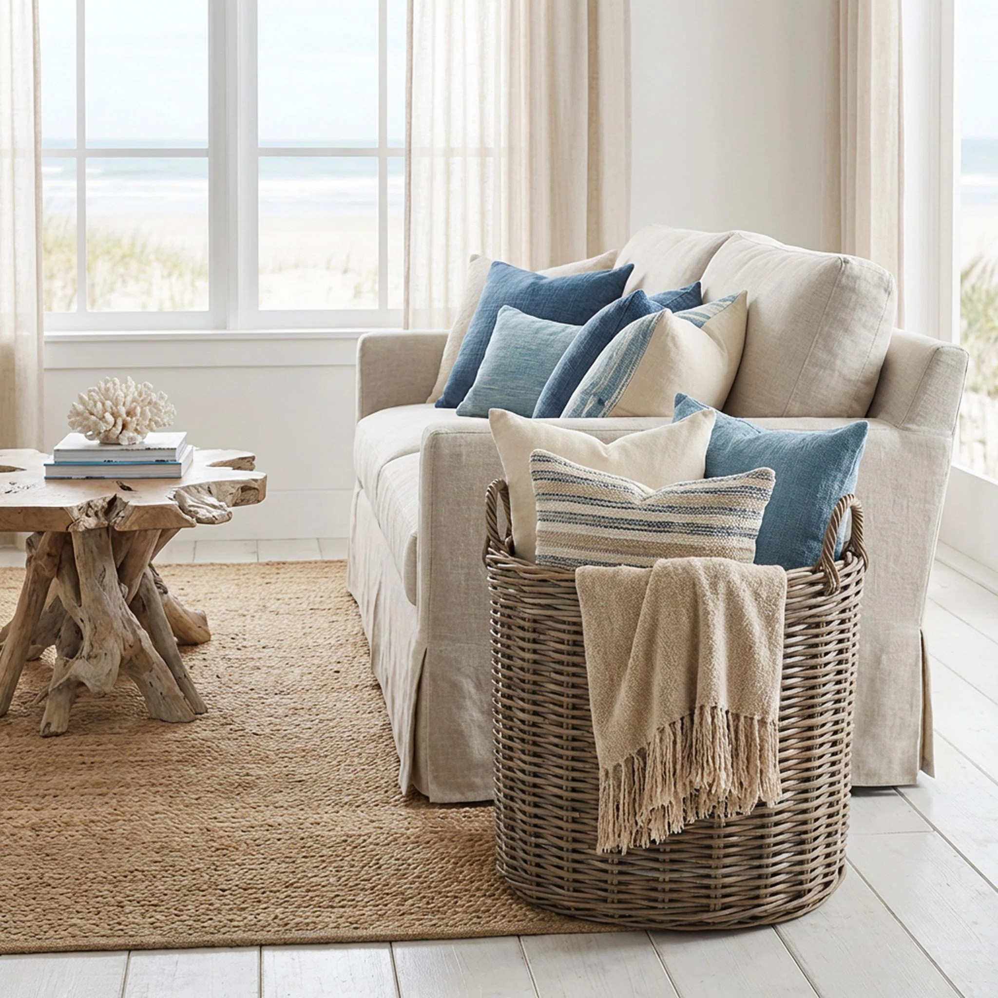 Beachcrest Home™ Ayriauna Rattan Basket | Wayfair North America