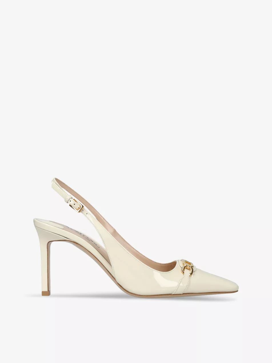 Whitney square-toe patent-leather slingbacks | Selfridges