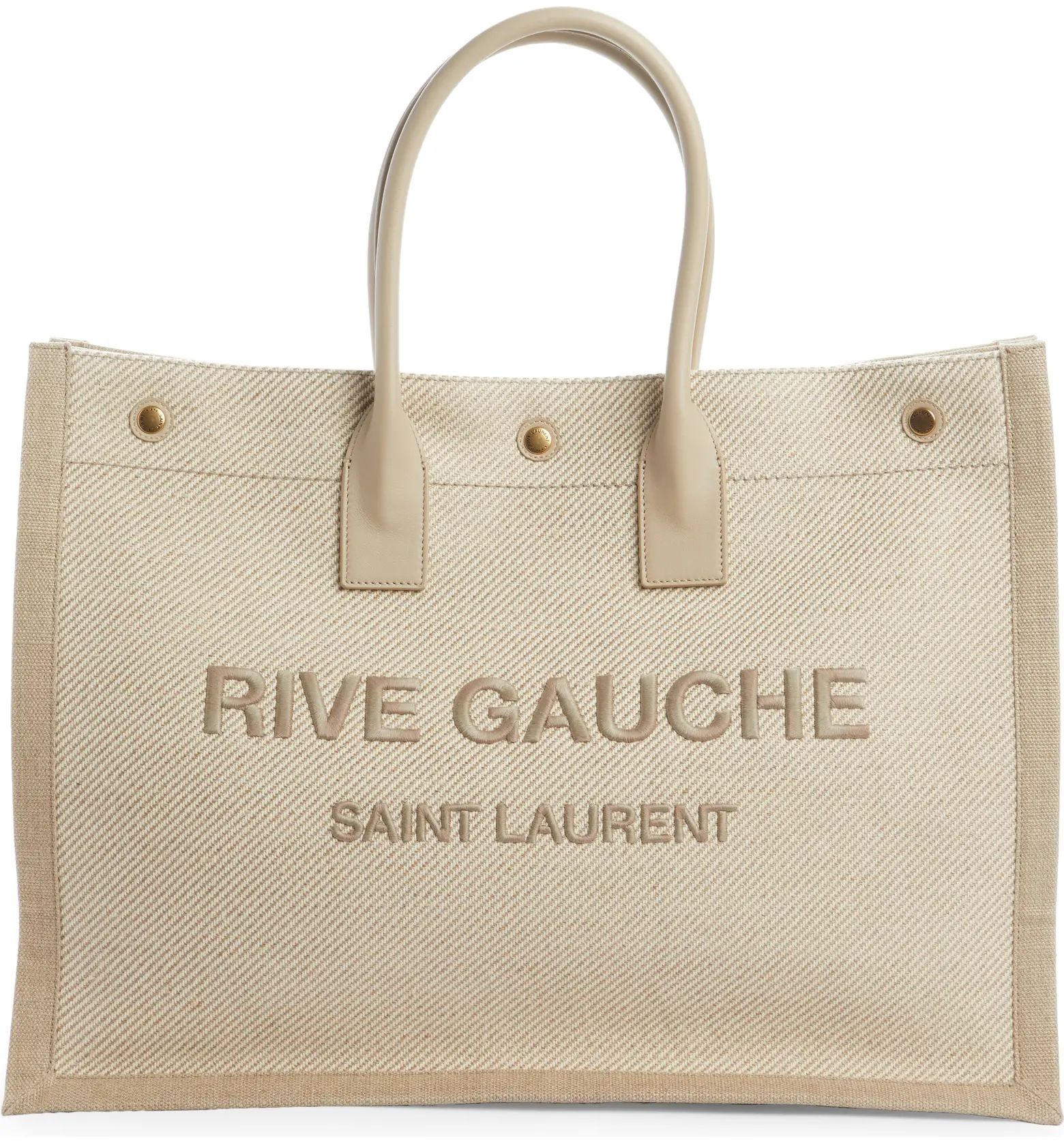Small Noe Rive Gauche Logo Cotton & Linen Canvas ToteSAINT LAURENT | Nordstrom