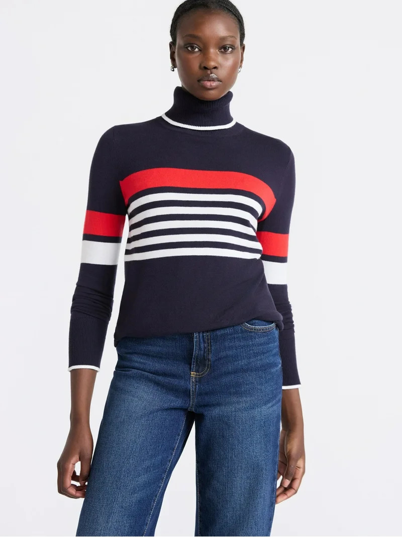 Free Assembly Women's Cozy Yarn Turtleneck Sweater with Long Sleeves, Sizes XS-XXL | Walmart (US)