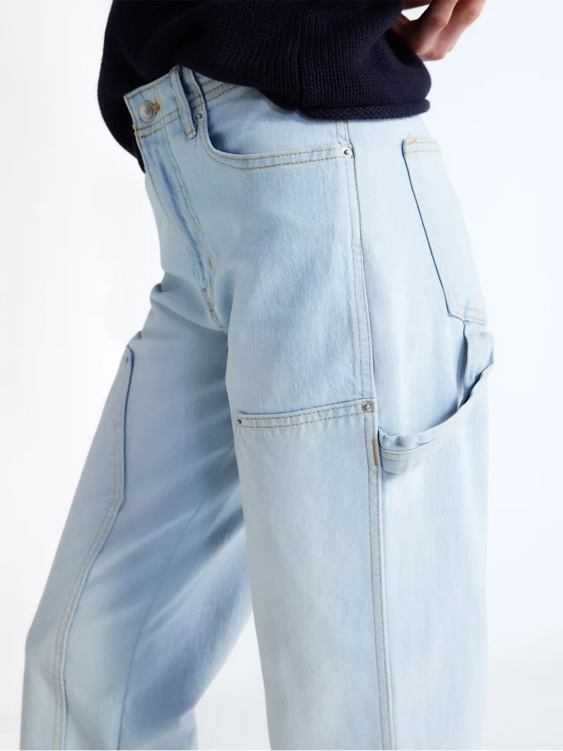 Free Assembly Women's and Women's Plus Mid Rise Relaxed Carpenter Jeans, Sizes 0-26W | Walmart (US)