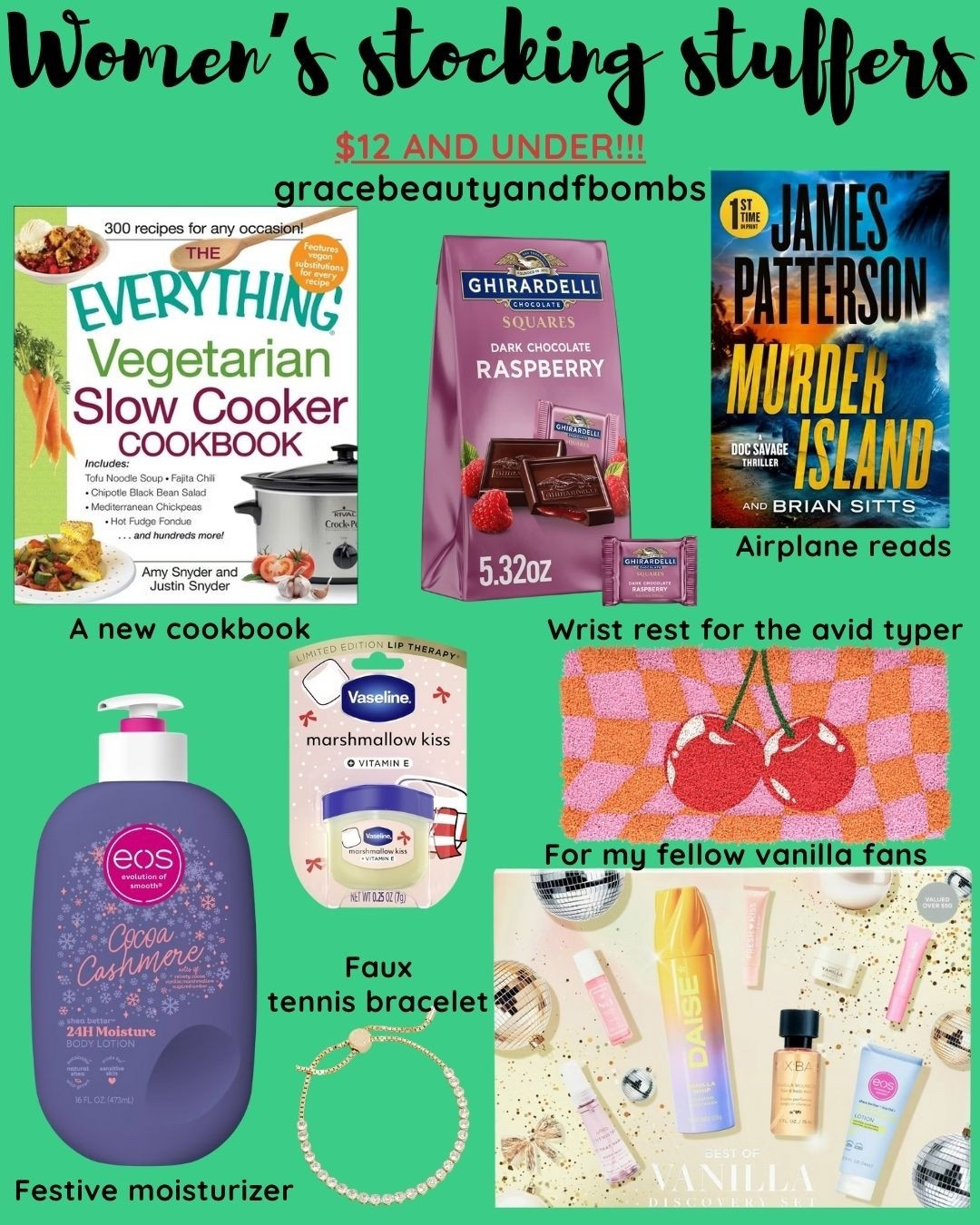 Stocking stuffers for her that are $12 AND UNDER!!!

#stockingstuffers #stockingstuffersforher #inexpensivegifts #giftsforher

#LTKHoliday #LTKCyberWeek #LTKGiftGuide