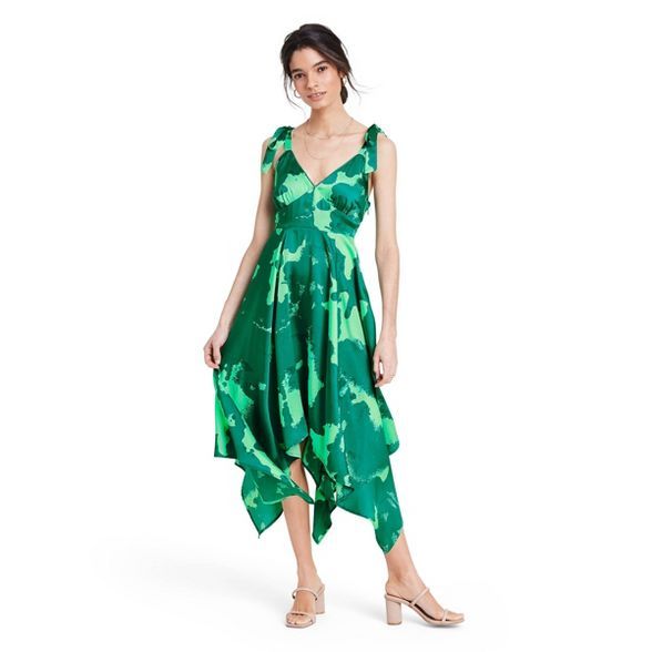 Tie Strap Asymmetrical Hem Dress - ALEXIS for Target Green | Target