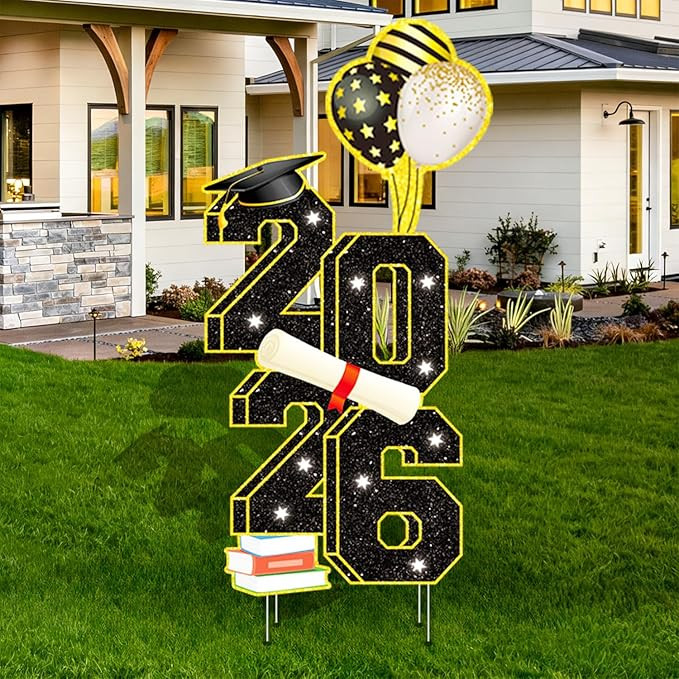 2026 Graduation Decorations -3.5FT Large Class 2026 Graduation Yard Sign Yard Decorations Congrat... | Amazon (US)