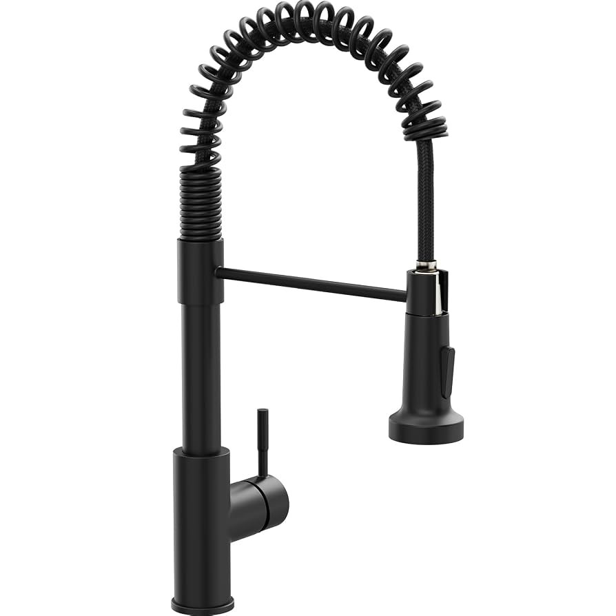 GIMILI Black Kitchen Faucet with Pull Down Sprayer Single Hole Spring Kitchen Sink Faucet, Suitab... | Amazon (US)