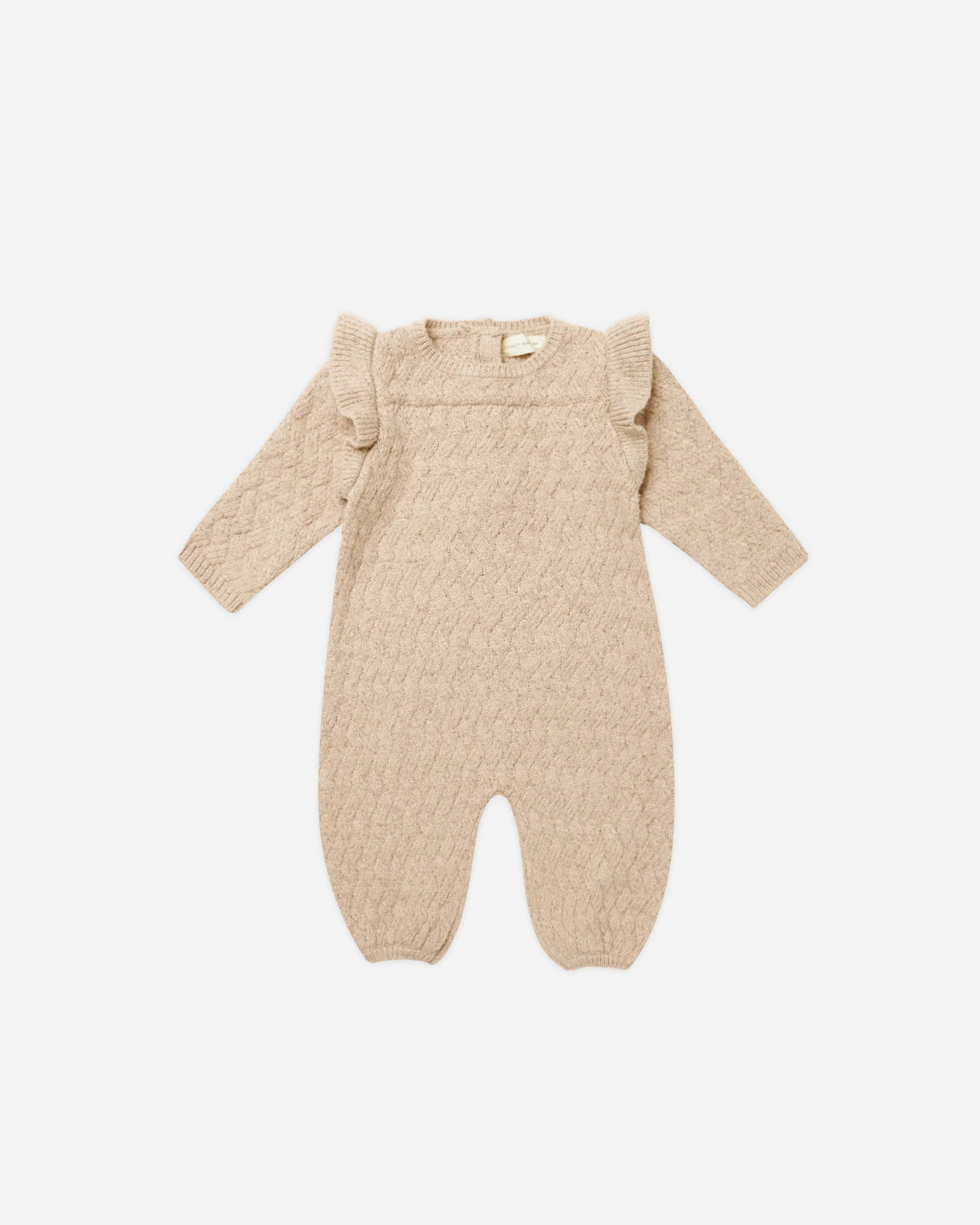 Long Sleeve Mira Knit Romper || Shell | Rylee + Cru