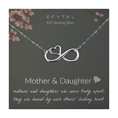 EFYTAL Mother Daughter Necklace, Mother's Day Gifts for Mom from Daughter, Sterling Silver Mom Necklace for Women, Sentimental Gift | Amazon (US)
