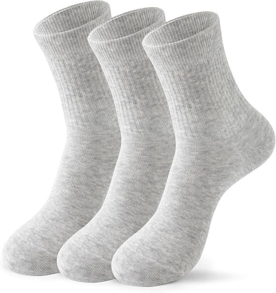 Women Casual Calf Socks Womens Cute Cotton Crew Socks Cotton Cozy Casual Socks for Women 3 Pairs | Amazon (US)