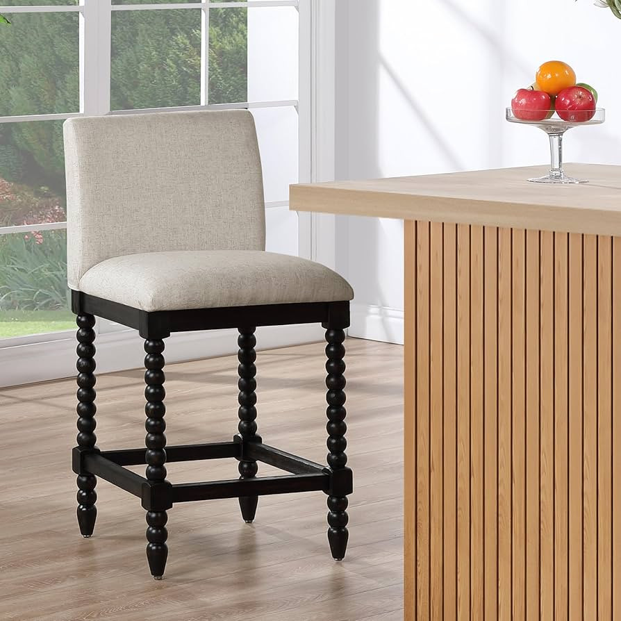 DUHOME Spindle Counter Stool with Padded Spring Seat,Wooden Bar Stools Farmhouse 26 Inch Counter ... | Amazon (US)